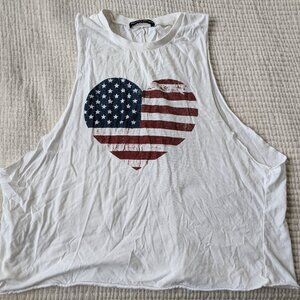 Brandy Melville USA flag heart tank